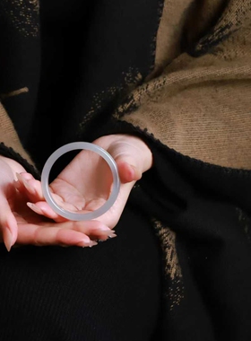 天然新疆和田玉玉器工厂店青海料老料烟紫色内径53mm圆条镯手镯