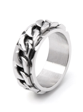 XXOFF潮男复古钛钢戒指环个性