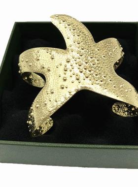 bracelet women hand catenary 压花海星图案手镯宴会手环