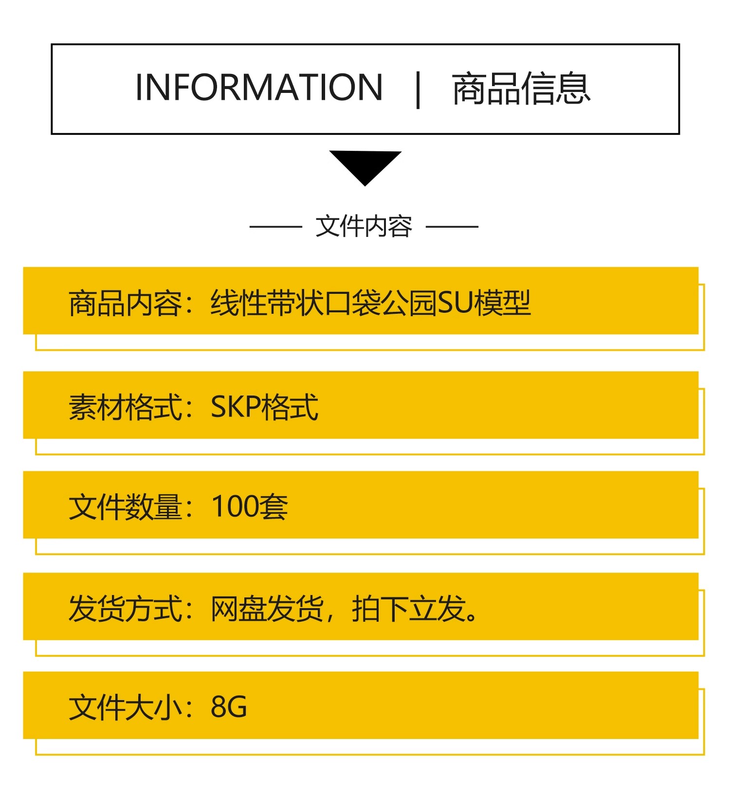 现代线性带状口袋公园街头绿地市政小游园城市休闲广场景观su模型 - 图0