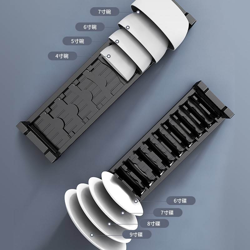 逸鹰厨房置物架置碗架家用分隔放碗盘沥水架盘子橱柜内碗碟收纳架 - 图2