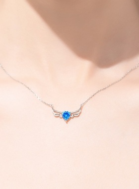 纯银小众设计感吊坠锁骨链