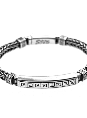 小设计风复古泰银手环送男友礼物