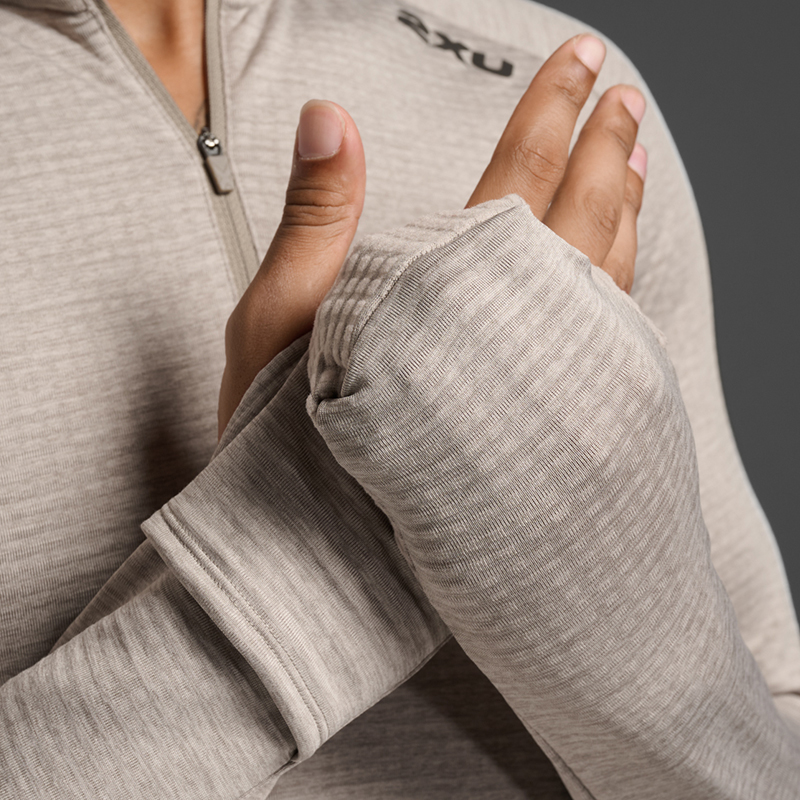 2XU 燃烧系列男士跑步半拉链长袖秋冬立领保暖加绒户外运动薄绒衫
