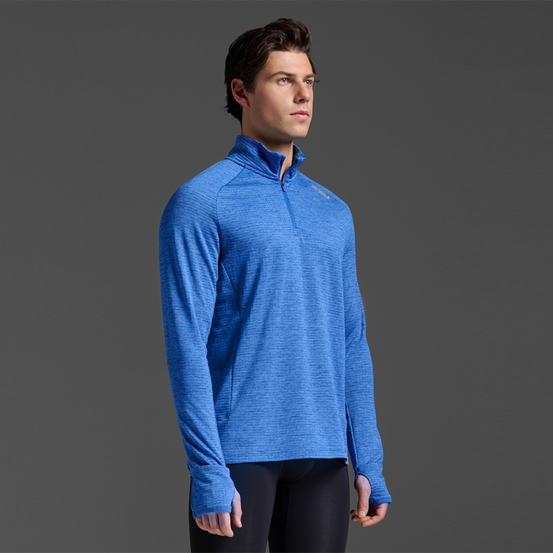 2XU 燃烧系列男士跑步半拉链长袖秋冬立领保暖加绒户外运动薄绒衫