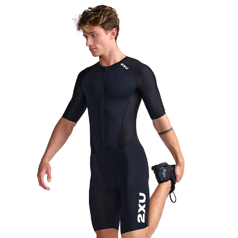 2XU Aero系列男士透气连体衣自行车户外骑行服铁三服短袖紧身衣