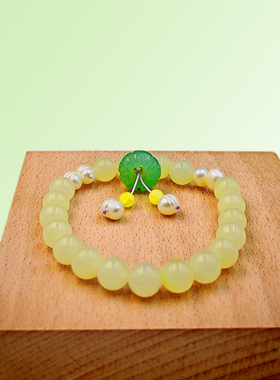 天然方解石绿南瓜手链女款手串