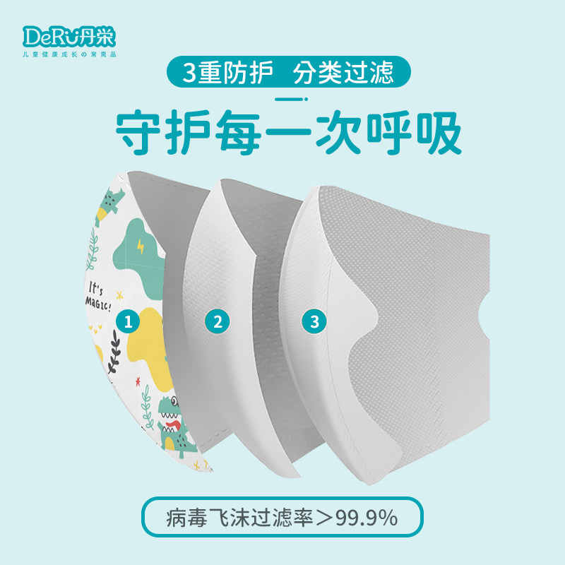 日本进口！30支儿童口罩卡通款独立包装