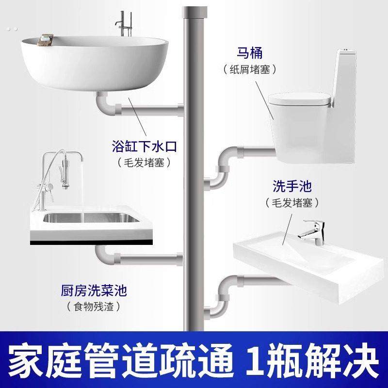 管道疏通剂强力溶解通厕所马桶厨房下水道油污地漏堵塞除臭液神器,淘宝优惠券,粉丝福利购,淘宝优惠卷