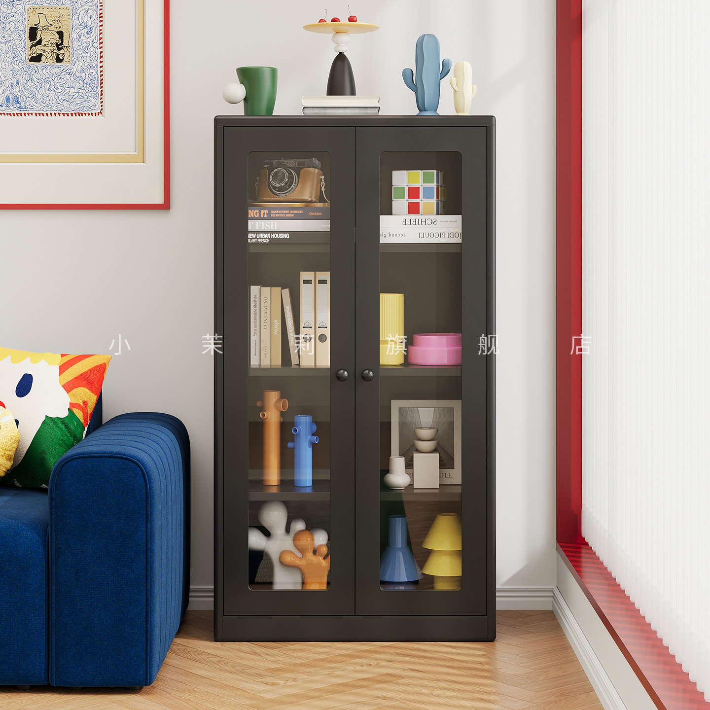 新款圆角儿童书柜书架展示柜家用落地铁皮储物柜宝宝书本收纳柜子,淘宝优惠券,粉丝福利购,淘宝优惠卷
