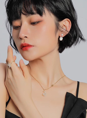 蔻润珠宝印记银s925耳钉女时尚