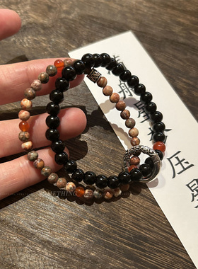 新中式国风平安扣天然石串珠手链