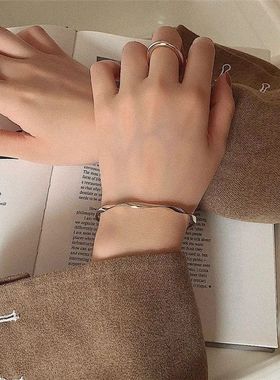 New Mobius Smooth Cuff Open Bangles Girl Bilezik Bracelet Wo