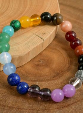 Bracelets women healing tigers eye Amethyst Gemstone 7 chakr
