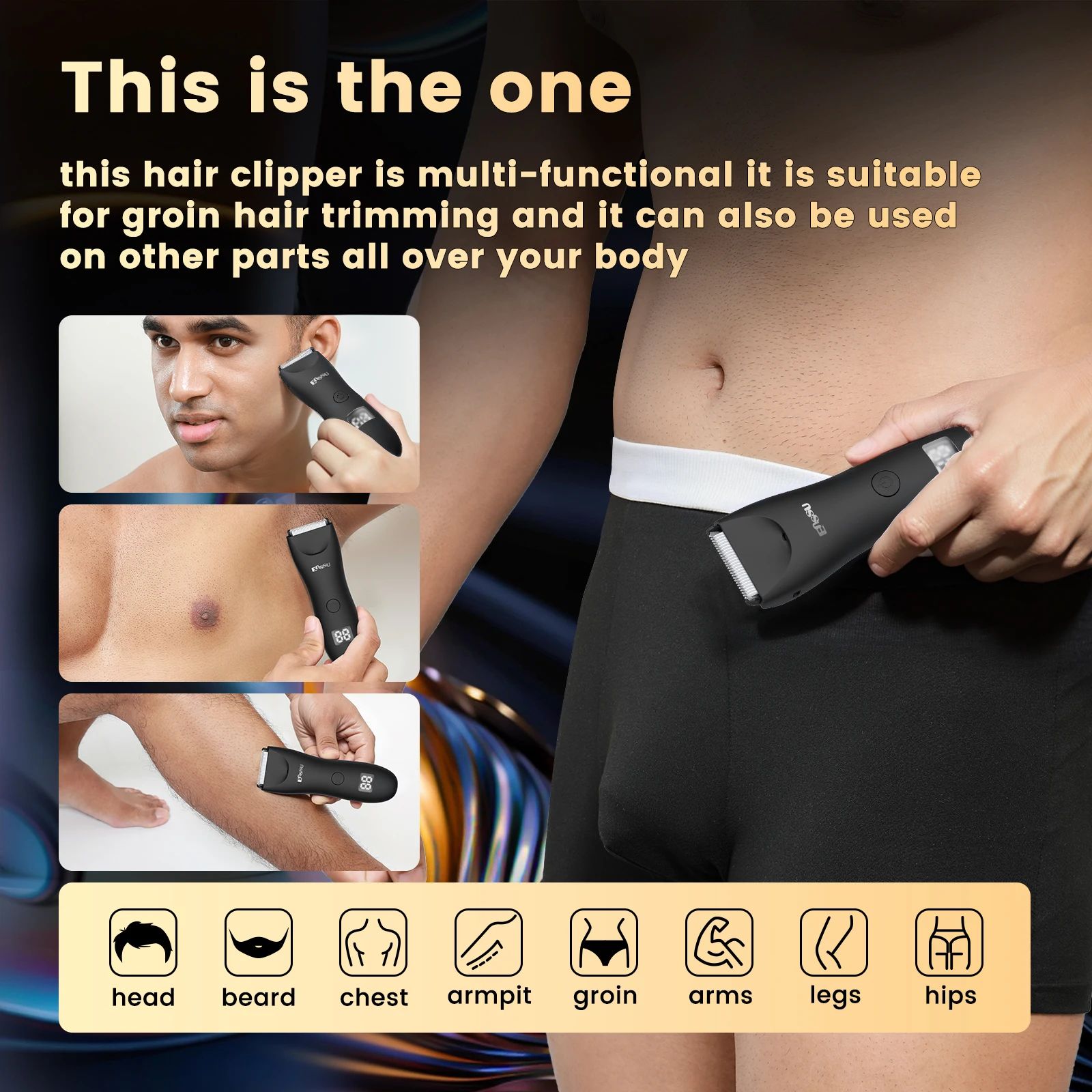 Professional Groin Body Hair Trimmer Ball Shaver for Men Bod - 图0