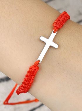Creative Personality Stainless Steel Cross Hand-woven Adjust