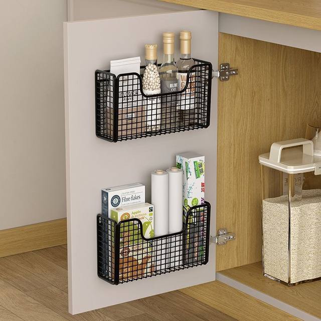 Cabinet door storage wall hanger without hole drilling