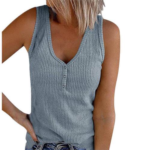 summer solid color vest tops t-shirt women's clothing S-5XL - 图3