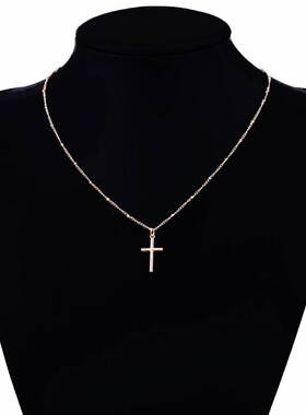 2022 Summer Gold Chain Cross Necklace Small silver cross