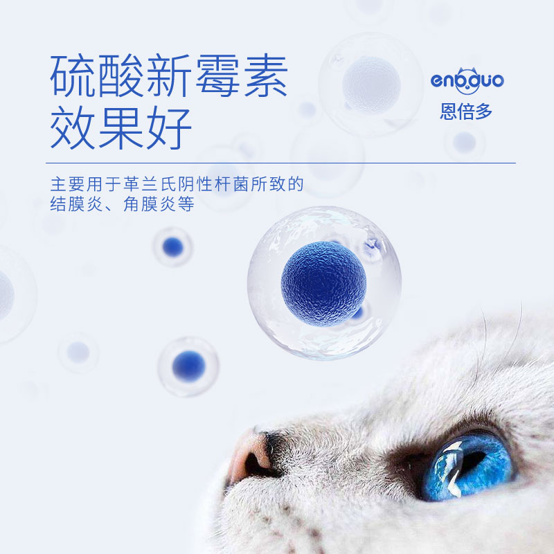 恩倍多猫咪眼药水消炎宠物狗狗流眼泪眼睛发炎硫酸新霉素滴眼液 - 图1