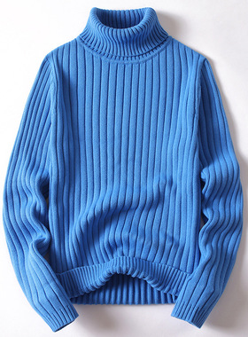 Solid lor Twisted Flower Turtleneck Men's Thickened All-matc