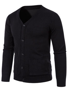 Knitted Cardigan 2025  Men's Slim-fit Casual V-neck Jacket