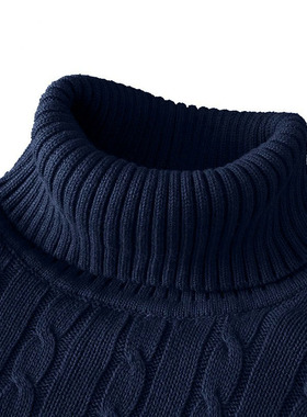 2025 Men's Knitted Pullover Turtleneck Twist Knitted Slim-fi