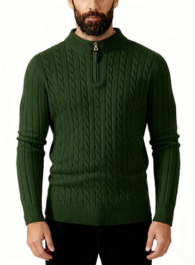 2025t Thickened Men's llar Zipper Knitwear