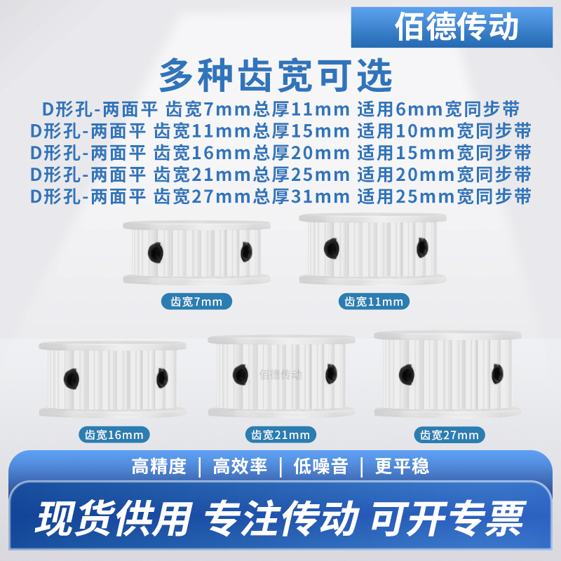 同步轮S3M40齿A齿11/16内孔5*4.5 6*5.5 8铝微型调节导向同步带轮 - 图0