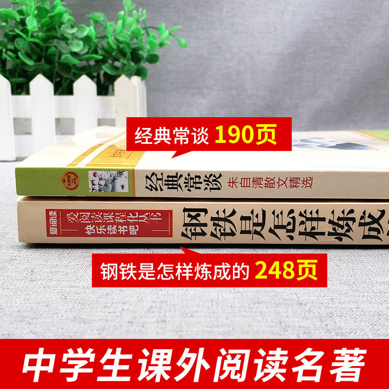 钢铁是怎样炼成的和经典常谈朱自清原著正版八年级下册课外书阅读名著必完整版人教版老师推荐给名校课堂读书侠名人传初中语文书籍-图0