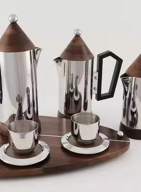 摩卡水壶套装样板间金属装饰摆件
