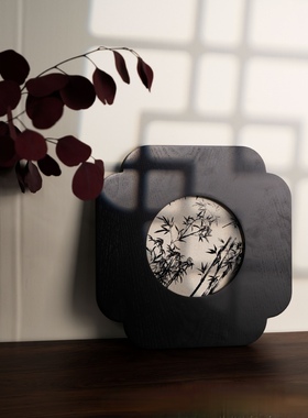 现代中古风壁饰立体人物实木复古挂画含框书房卧室玄关装饰画