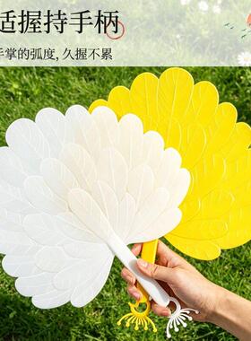 新款孔雀羽毛扇 夏天凉快耐用大号手摇扇 加厚防摔户外可携式工艺