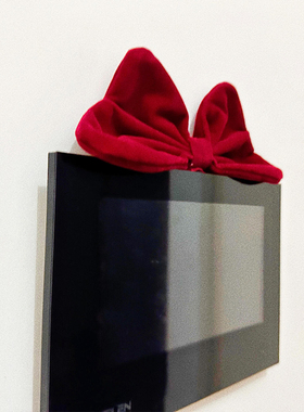 蝴蝶结可视门铃对讲机装饰摆件电话开关面板遮丑卧室房间布置墙贴