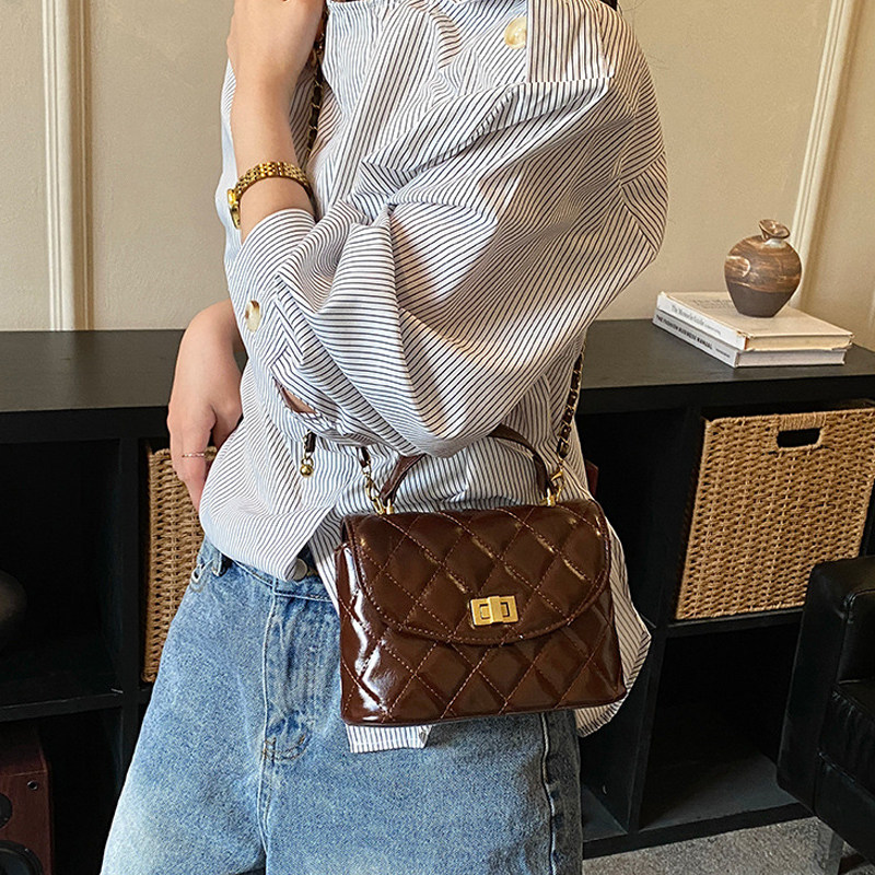 菱格链条包包女2025新款小香风时尚单肩包高级感斜挎包手拎小方包,淘宝优惠券,粉丝福利购,淘宝优惠卷
