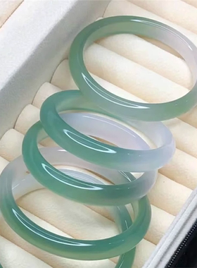 远山黛石英岩手镯女玛瑙正圈