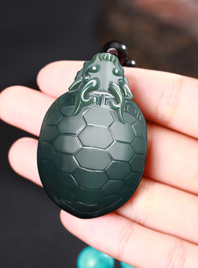 真品和田玉龙龟手把件新疆