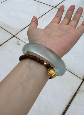 高冰正圈独龙玉手镯子翡翠