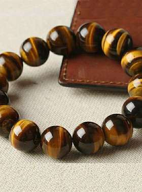 黄虎睛石手串眼佛珠链男女