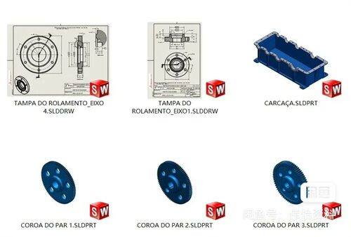 三级圆柱直齿轮减速器3D数模+2D图纸Solidworks设计附PDF平面工 - 图0
