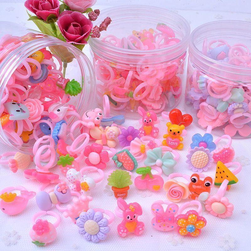 New children's ring ring cartoon girl princess crystal jewelry gem diamond toy girl child gift