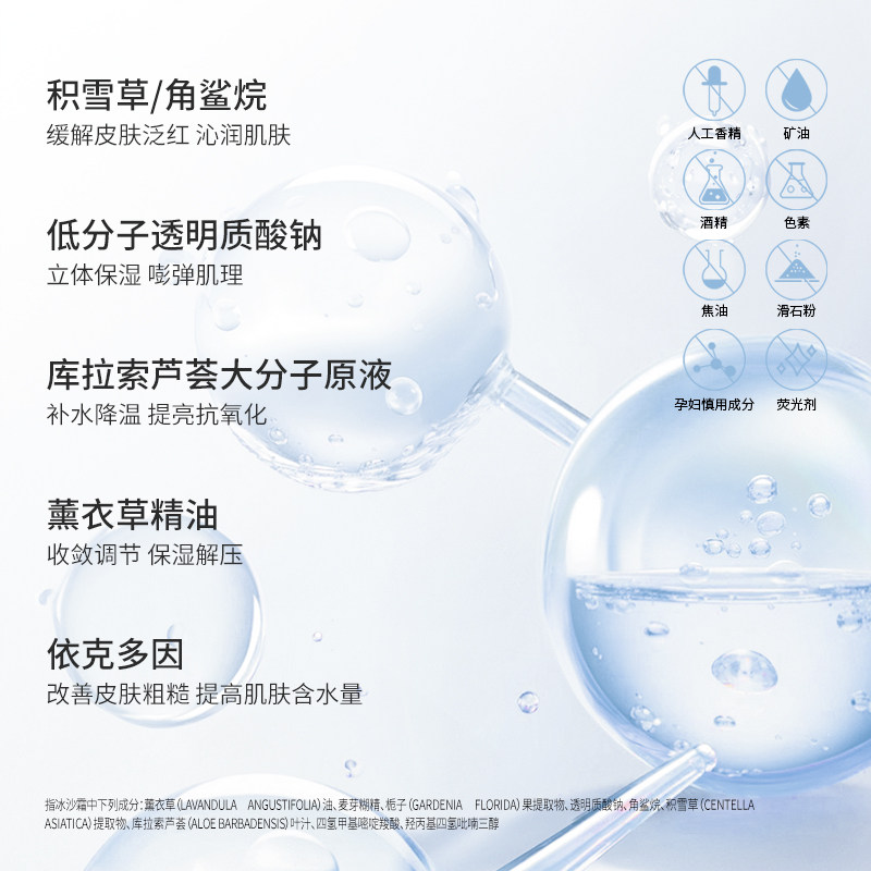 柚子小西 CCSHEER沁水冰沙面霜水光感拉满保湿补水多效一抹化水 - 图1