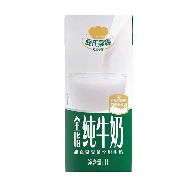 爱氏晨曦纯牛奶1L*12盒蒙牛全脂咖啡奶茶饮品蛋糕烘焙商用包邮 - 图2