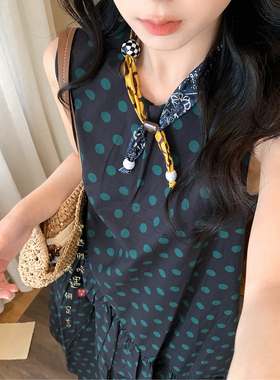 拼接丝巾项链小众设计个性