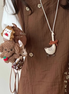 布艺小熊玩偶项链小众设计感甜美
