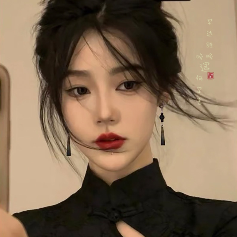 国风马面裙长款流苏耳环新中式古风耳饰女复古小众设计感耳挂耳坠,淘宝优惠券,粉丝福利购,淘宝优惠卷