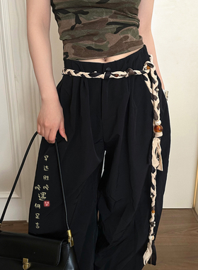 亚麻手工编织腰链夏天系带腰绳