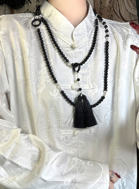 长款串珠流苏项链新中式国风复古