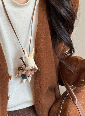 卡通小兔子布艺项链甜美可爱配饰