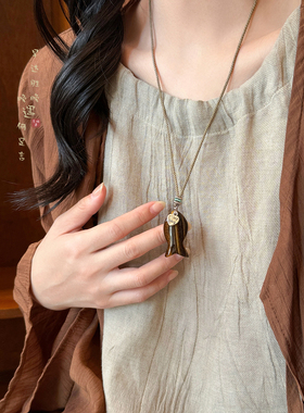 虎眼石小鱼项链美拉德高级感